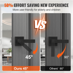 Ovenpainike mattamusta sinkkiseos 10 kpl yksityisyyssalvalla 35–45 mm oviin