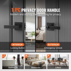 Ovenkahva mattamusta sinkkiseos yksityisyyden lukitus 35–45 mm sisäoviin 1 kpl