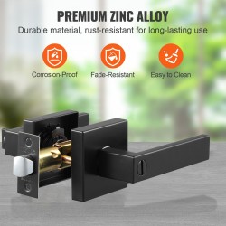 Ovenkahva mattamusta sinkkiseos yksityisyyden lukitus 35–45 mm sisäoviin 1 kpl