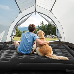 Auton ilmapatja pehmeä nukkapinta PVC-muovi kuusi ilmakammiota sisältää pumpun