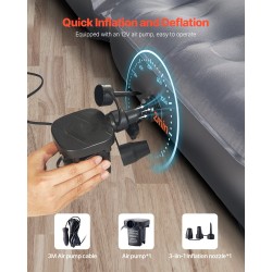 Auton ilmapatja Oxford-pintakangas PVC kaksi ilmakammiota harmaa 1950x1235x145 mm