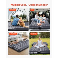 Auton ilmapatja Oxford-pintakangas PVC kaksi ilmakammiota harmaa 1950x1235x145 mm