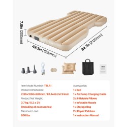 Auton tavaratilan ilmapatja PVC beige sisäänrakennetulla pumpulla Tesla Model Y 2020–2024