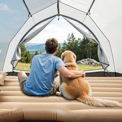 Auton tavaratilan ilmapatja PVC beige sisäänrakennetulla pumpulla Tesla Model Y 2020–2024