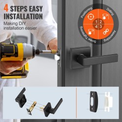 Läpikulkukahva sinkkiseos mattamusta sisäoviin ovipaksuus 35–45 mm telki 60–70 mm 1 kpl