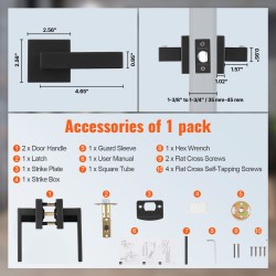 Läpikulkukahva sinkkiseos mattamusta sisäoviin ovipaksuus 35–45 mm telki 60–70 mm 1 kpl