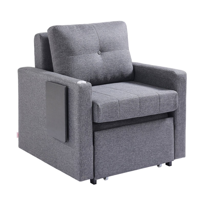 Ulosvedettävä vuodesohva metallirunkoinen pellavaverhoilu harmaa kaksisataakolmekymmentäkaksi senttimetriä avattuna