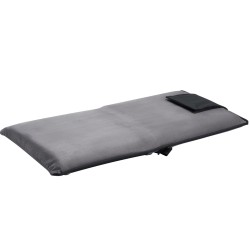 Taitettava lattiatyyny selkänojalla teräsrunko vaahtomuovipehmuste 6 asentoa harmaa