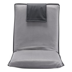 Taitettava lattiatyyny selkänojalla teräsrunko vaahtomuovipehmuste 6 asentoa harmaa