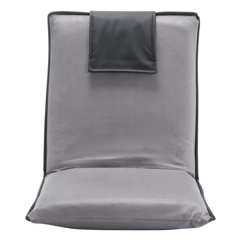 Taitettava lattiatyyny selkänojalla teräsrunko vaahtomuovipehmuste 6 asentoa harmaa