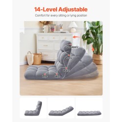 Lattianojatuoli 14-portainen selkänoja korkeatiheyksinen kierrätetty vaahtopehmuste teräsrunko harmaa