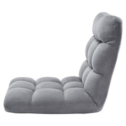 Lattianojatuoli 14-portainen selkänoja korkeatiheyksinen kierrätetty vaahtopehmuste teräsrunko harmaa