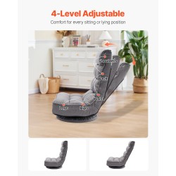 Kääntyvä lattianojatuoli teräsrunkoinen neliasentoinen säädettävä selkänoja tiivis pehmuste kokoon taitettava