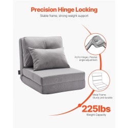 Lattiatason nojatuoli 5-portainen säädettävä selkänoja metallirunko harmaa