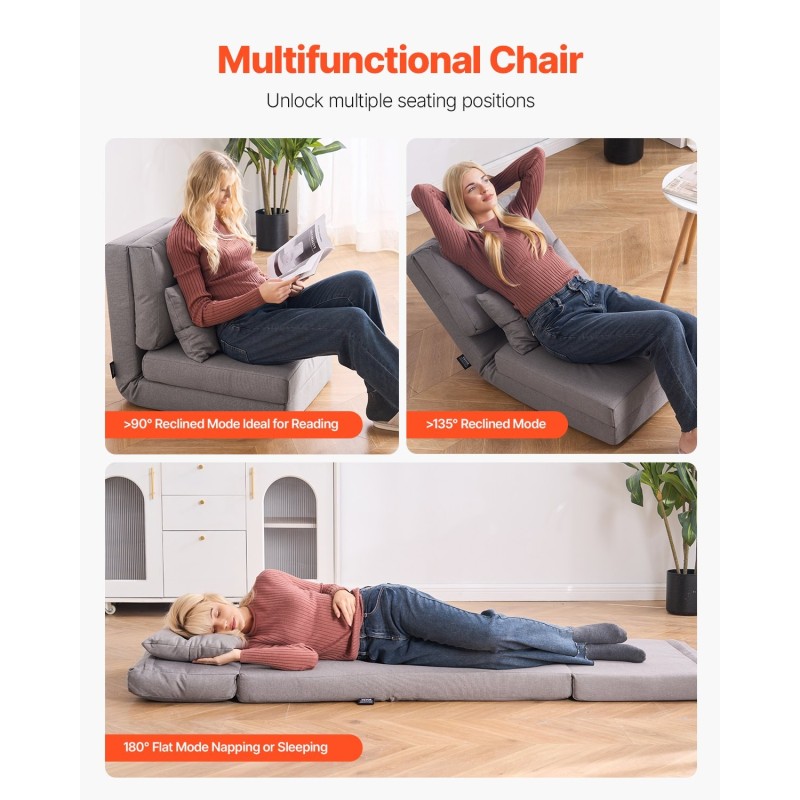 Lattiatason nojatuoli 5-portainen säädettävä selkänoja metallirunko harmaa