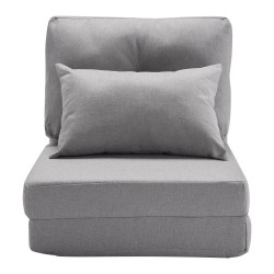 Lattiatason nojatuoli 5-portainen säädettävä selkänoja metallirunko harmaa