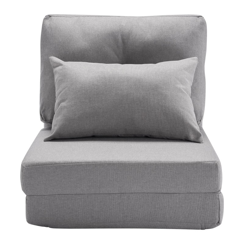 Lattiatason nojatuoli 5-portainen säädettävä selkänoja metallirunko harmaa