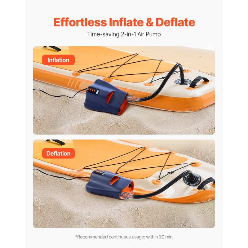 Ilmapumppu ABS-muovinen SUP-laudoille ja kajakeille 12V 22 PSI