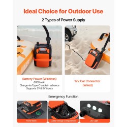 Sähköinen SUP-lautapumppu ladattava 6000 mAh akku 20 PSI LED-näyttö 7 suutinta ABS-muovi