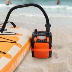 Sähköinen SUP-lautapumppu ladattava 6000 mAh akku 20 PSI LED-näyttö 7 suutinta ABS-muovi