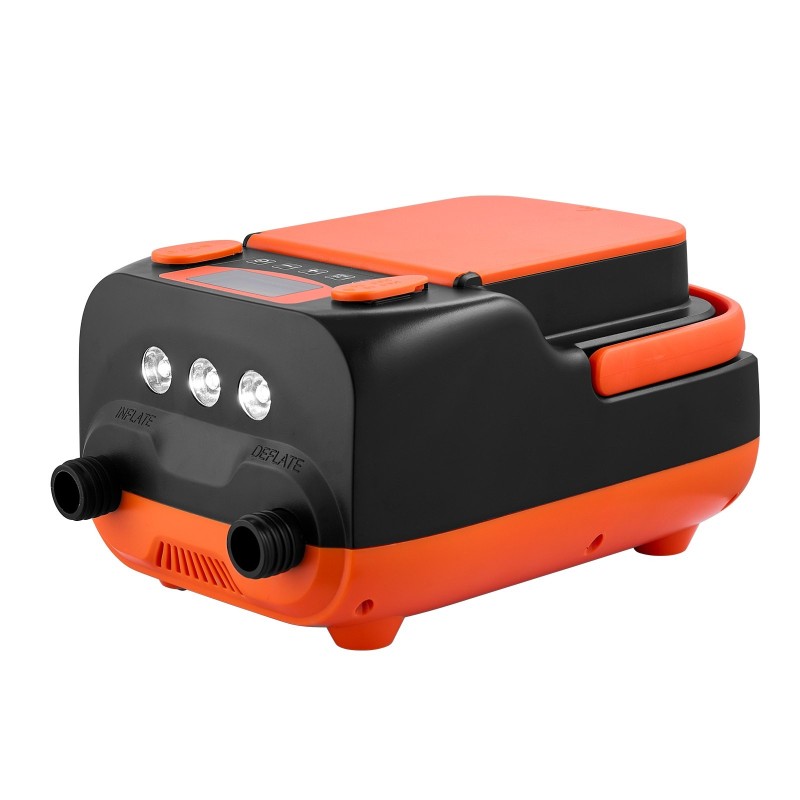 Sähköinen SUP-lautapumppu ladattava 6000 mAh akku 20 PSI LED-näyttö 7 suutinta ABS-muovi