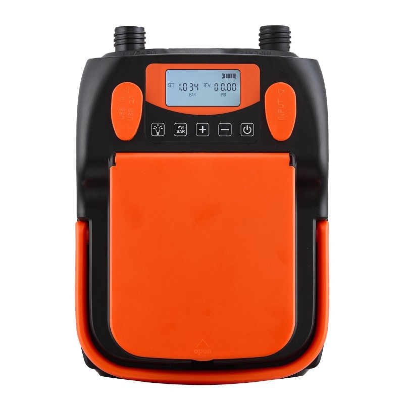 Sähköinen SUP-lautapumppu ladattava 6000 mAh akku 20 PSI LED-näyttö 7 suutinta ABS-muovi