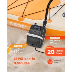 Sähköinen SUP ilmapumppu DC12V ABS 20 PSI täyttö ja tyhjennys