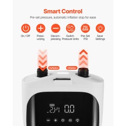 Langaton SUP-ilmapumppu 4000 mAh akulla 20 PSI 7 suutinta