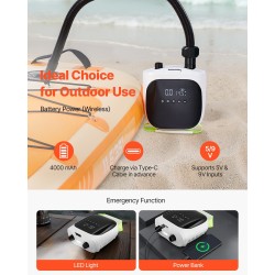 Langaton SUP-ilmapumppu 4000 mAh akulla 20 PSI 7 suutinta