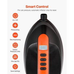 Sähkökäyttöinen muovinen ilmapumppu SUP-laudoille 12V digitaalinäytöllä 20 PSI