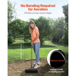 Rullaava käsikäyttöinen nurmikon ilmaaja rautainen 21 tuuman 33 piikkiä
