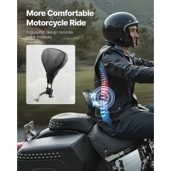 Moottoripyörän selkätuki irrotettava vettä hylkivä nahka ja ruostumaton runko Harley Touring 2009–2024