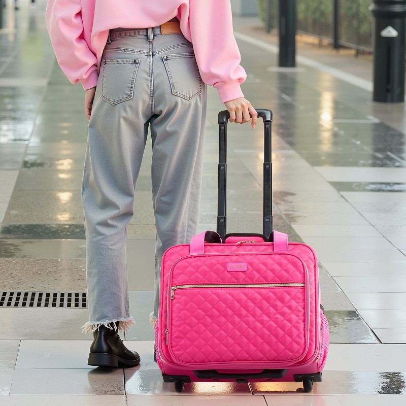 Rullaava kannettavan tietokoneen laukku 17,3-tuumaiselle 290PVC-komposiittikankaasta vedenpitävällä pinnoitteella kahdella