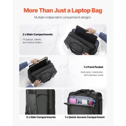 Tietokonelaukku Oxford-kankaasta pyörillä ja säädettävällä vetokahvalla enintään 17,3 tuuman kannettavalle