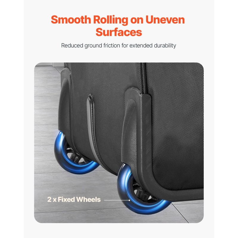 Tietokonelaukku Oxford-kankaasta pyörillä ja säädettävällä vetokahvalla enintään 17,3 tuuman kannettavalle