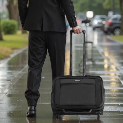 Tietokonelaukku Oxford-kankaasta pyörillä ja säädettävällä vetokahvalla enintään 17,3 tuuman kannettavalle