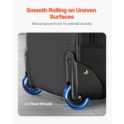Rullattava tietokonelaukku 15,6 tuuman 1680D-kangas vedenpitävä musta kaksi pyörää