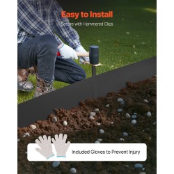 Galvanoitu teräsreunalista 6 kpl 1016 x 203 mm musta nurmikon rajaamiseen