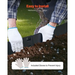 Galvanoitu teräsreunus 5 kpl 990x156 mm musta nurmikon rajaamiseen