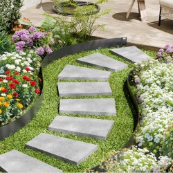 Galvanoitu teräsreunus 5 kpl 990x156 mm musta nurmikon rajaamiseen