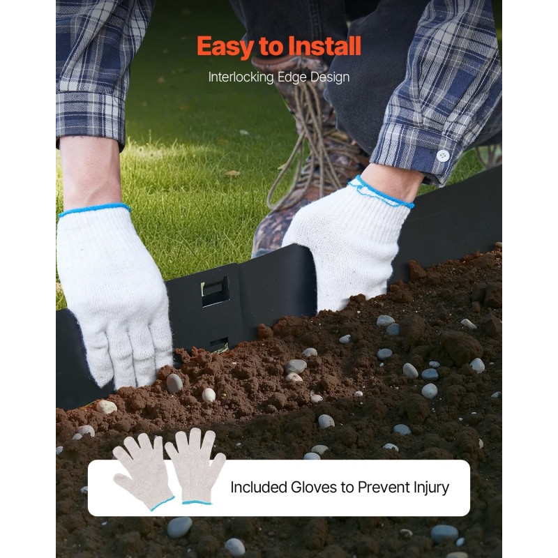 Nurmikon reunussetti sinkitty teräs 5 kpl 990 mm 127 mm musta