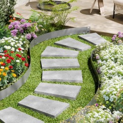 Pihan reunalista sinkitty teräs 5 kpl 101 mm korkea tummanharmaa