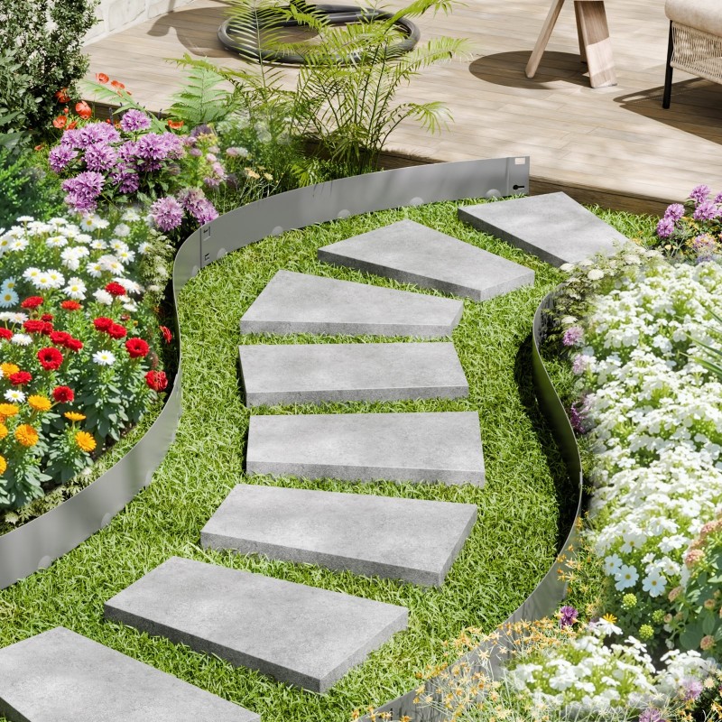 Pihan reunalista sinkitty teräs 5 kpl 101 mm korkea tummanharmaa