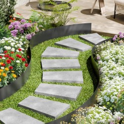 Teräsreunalista galvanoitu 4 kpl 1016×203×1,5 mm musta puutarhaan