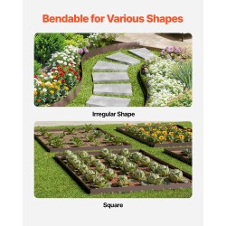 Galvanoitu teräsreunusnauha nurmikon rajaamiseen 990 mm 5 osaa ruskea