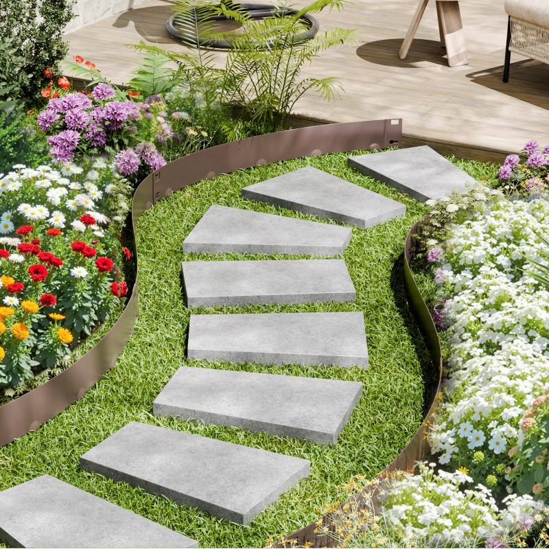 Teräsreunus galvanoitu 5 kpl 990 mm taivutettava ruskea piikki 80 mm puutarhaan