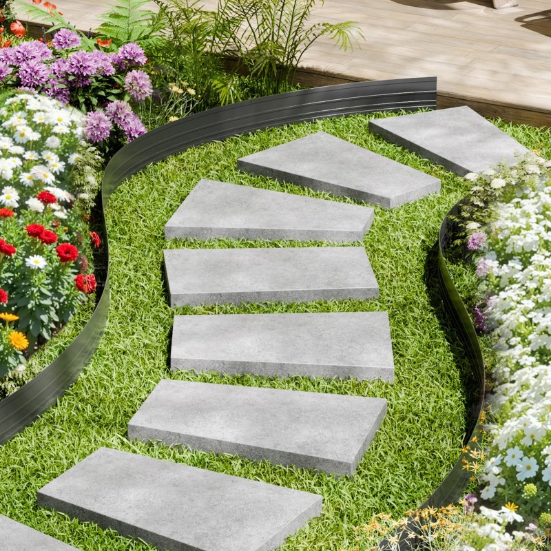 Reunus alumiiniseoksesta 10 kpl 1524 mm musta nurmikolle ja istutuksiin