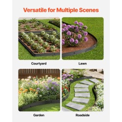 Puutarhareunus alumiiniseos 8 kpl 1830 mm musta taipuisa nurmikon rajaukseen