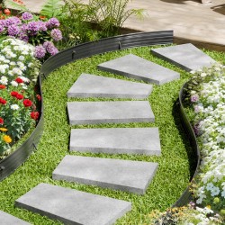 Puutarhareunus alumiiniseos 8 kpl 1830 mm musta taipuisa nurmikon rajaukseen