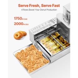 Automaattinen donitsikone 4 riviä 240 kpl tunnissa 304 ruostumaton teräs